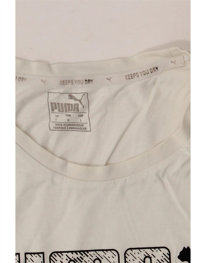 Camiseta gráfica masculina PUMA grande branca