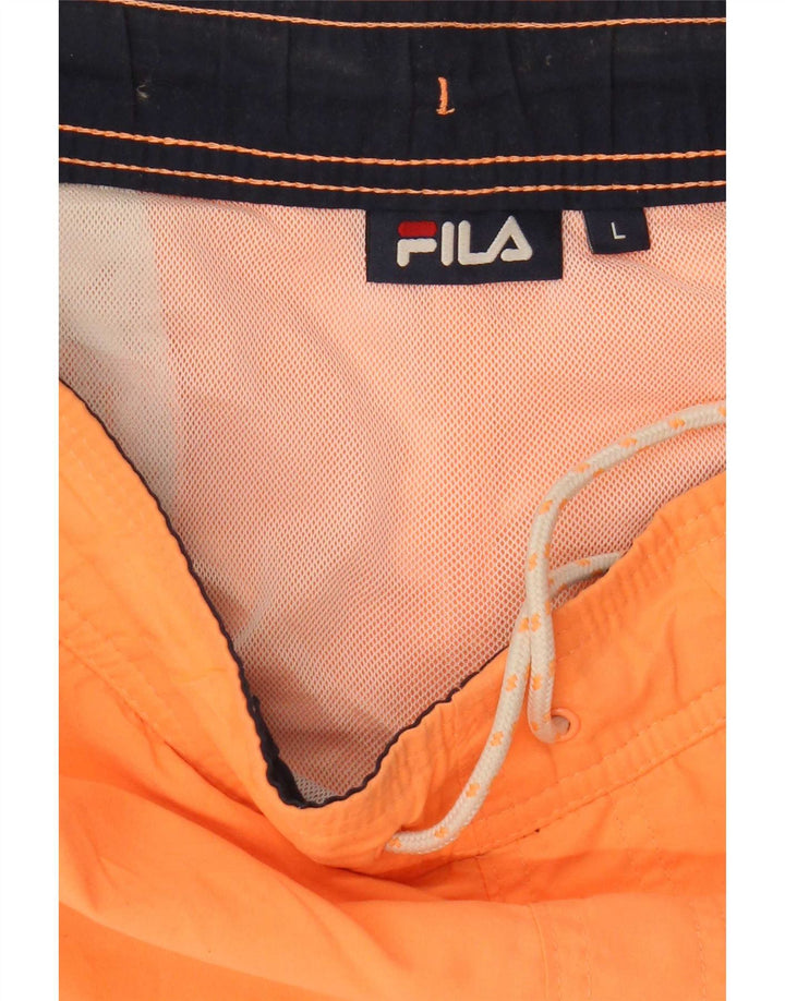Shorts de banho masculino Fila grande laranja poliéster