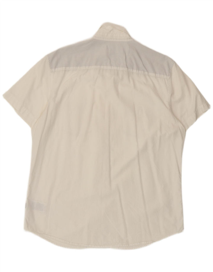 Camisa masculina de manga curta Calvin Klein grande algodão branco