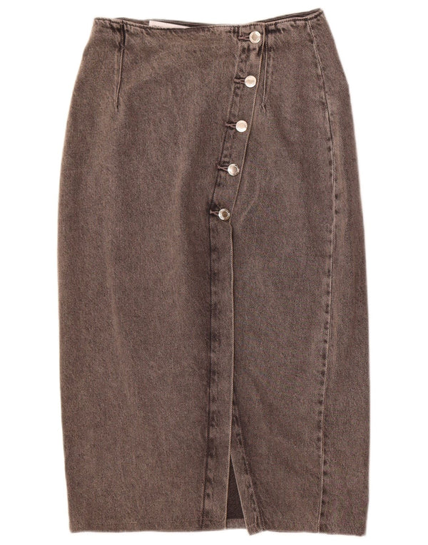 Zara Womens Denim Skirt XS W24  Grey Cotton