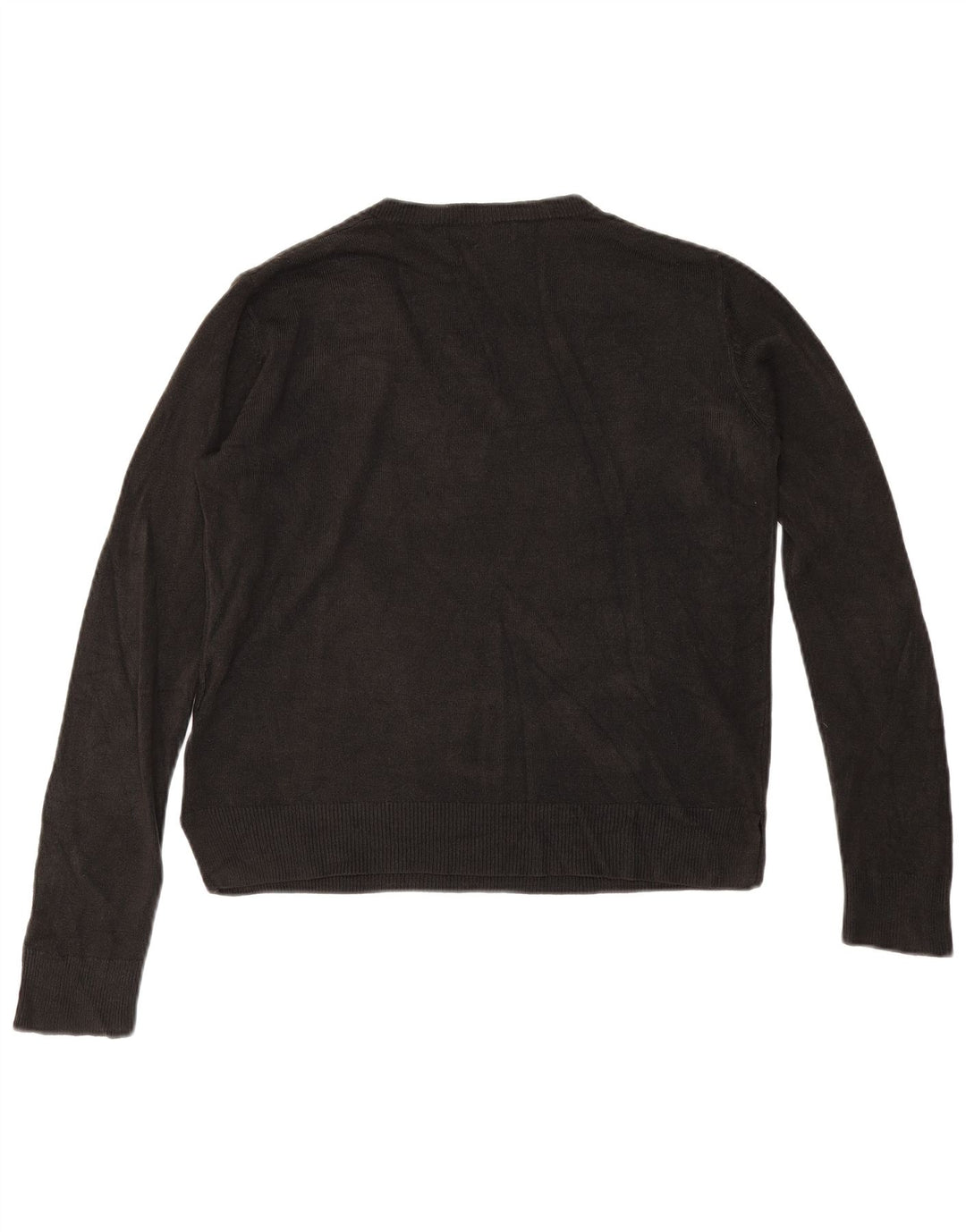 Suéter feminino Marks & Spencer com decote em V Reino Unido 12 acrílico preto médio