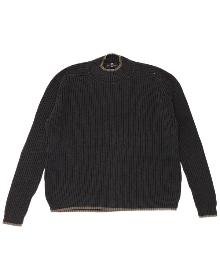 Suéter masculino Marks & Spencer Blue Harbor com gola redonda, grande azul marinho