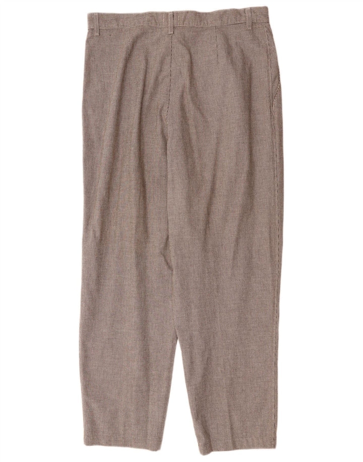 Calça chino feminina LEE EUA 18 2XL W36 L28 marrom houndstooth