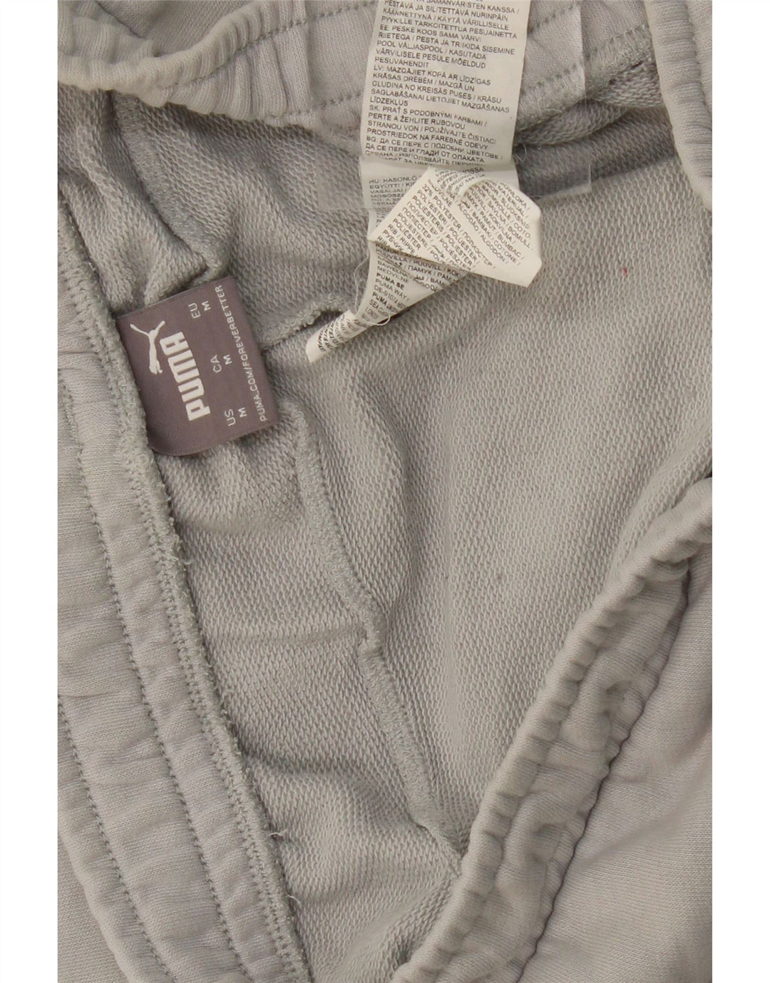 Calça esportiva masculina PUMA Graphic Joggers cinza médio bloco colorido