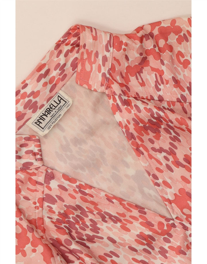 ANNARELLA Vestido feminino de manga comprida evasê IT 46 grande rosa manchado