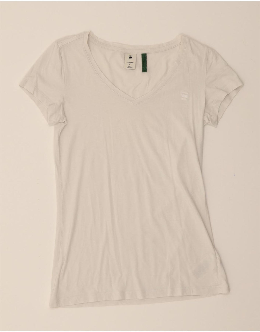 G-STAR Womens T-Shirt Top UK 14 Large White Cotton Vintage G-Star and Second-Hand G-Star from Messina Hembry 