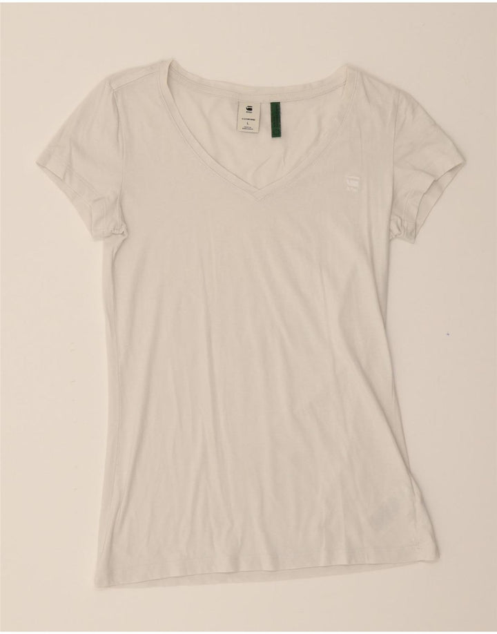 G-STAR Womens T-Shirt Top UK 14 Large White Cotton Vintage G-Star and Second-Hand G-Star from Messina Hembry 