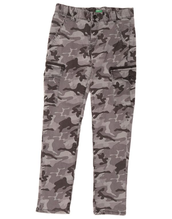 Calças Benetton Boys Slim Cargo 11-12 Anos W28 L27 Cinza Camuflagem