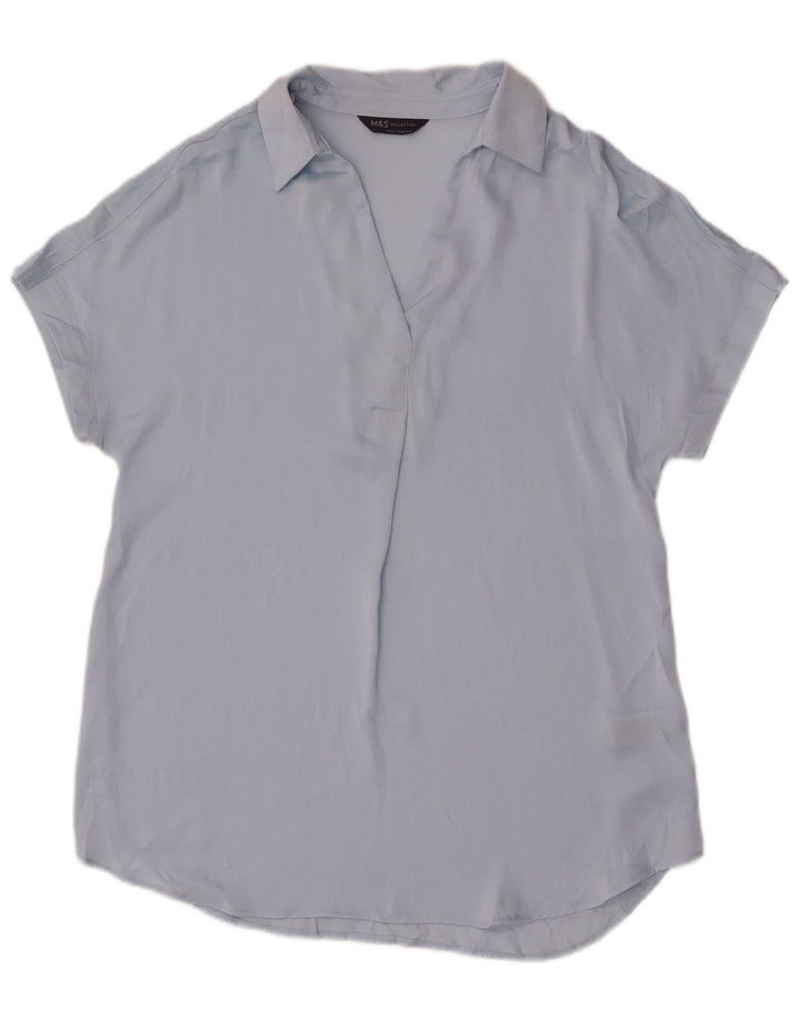 Túnica feminina Marks & Spencer UK 8 poliéster azul pequeno