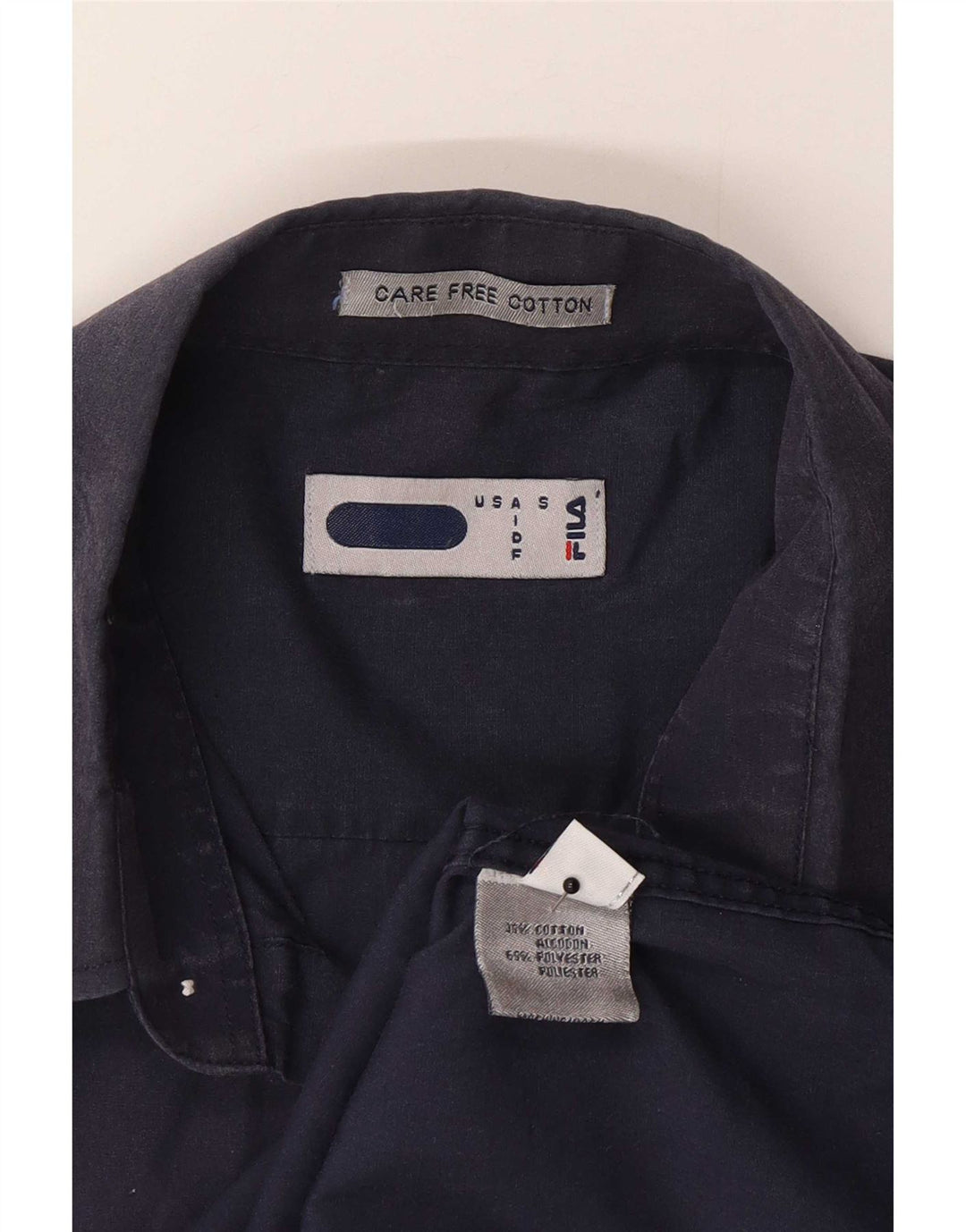 Camisa masculina Fila pequena azul marinho poliéster