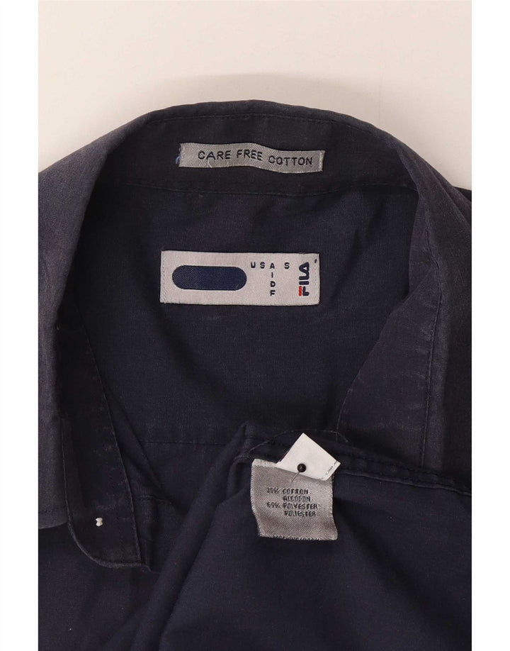 Camisa masculina Fila pequena azul marinho poliéster