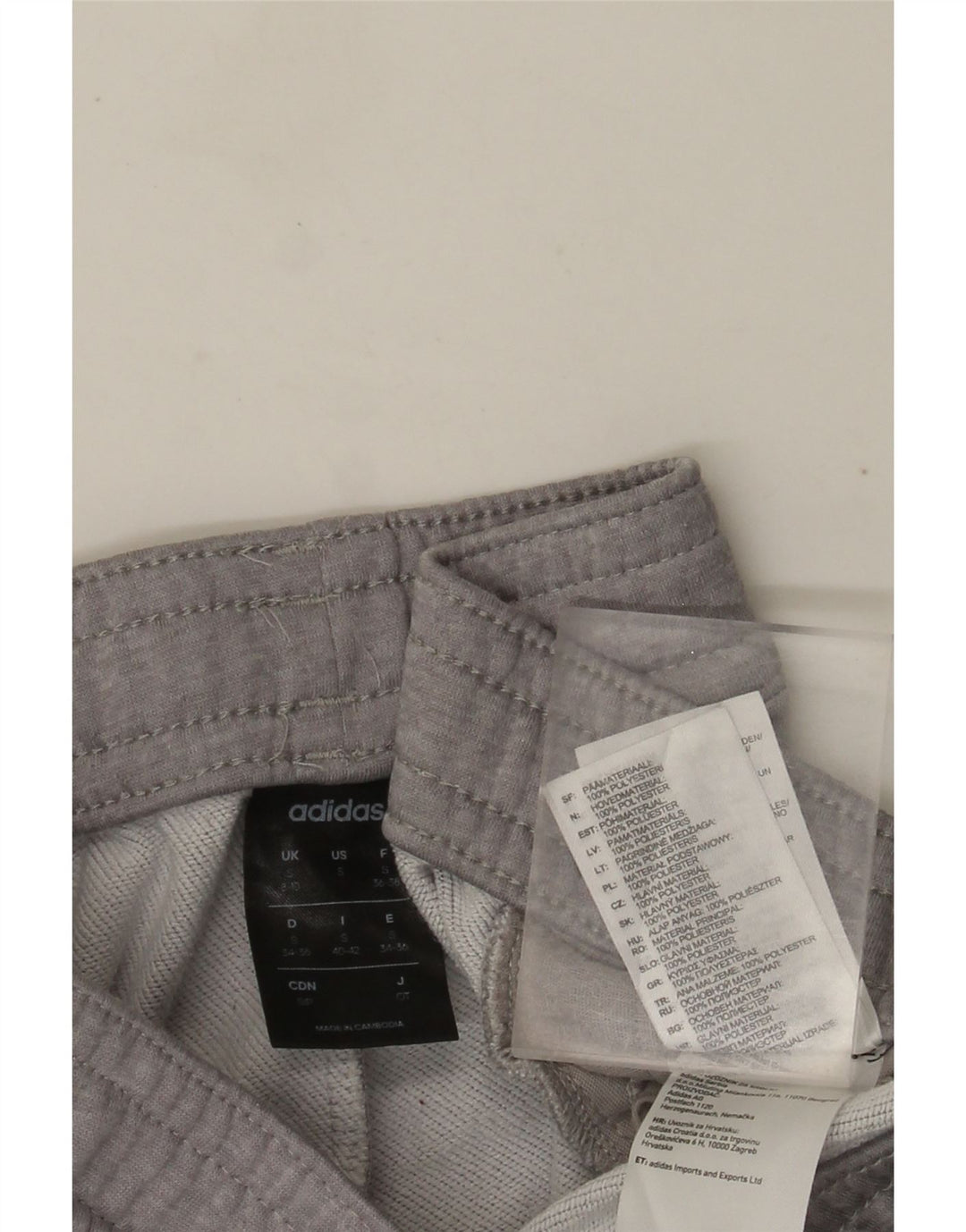 Adidas Womens Tracksuit Calças Joggers UK 8/10 Pequeno Cinza Poliéster