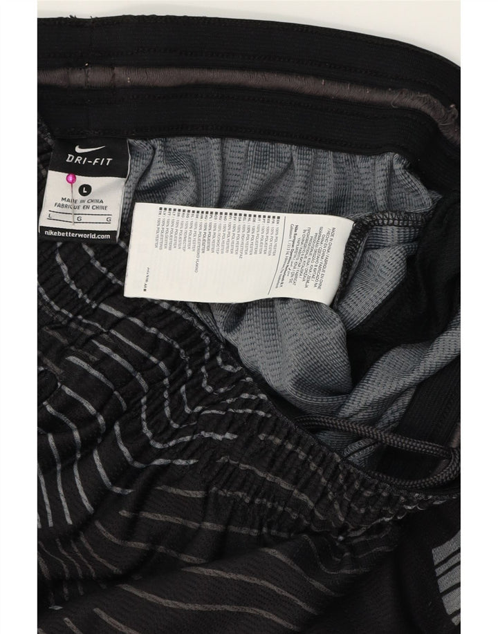 NIKE Masculino Dri Fit Sport Shorts Grande Poliéster Geométrico Preto
