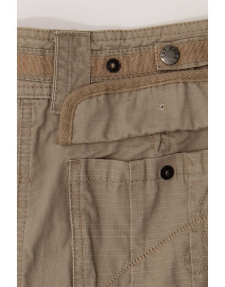 Shorts cargo feminino Fat Face UK 12 médio W30 algodão cáqui