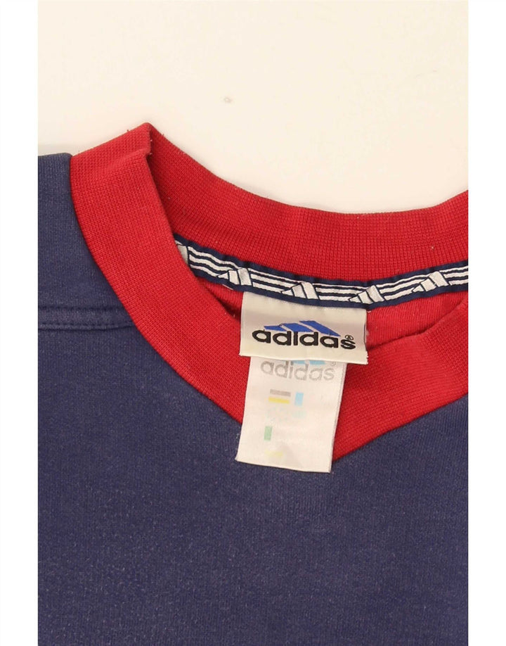 Adidas Mens Moletom Jumper Médio Azul Marinho Colorblock