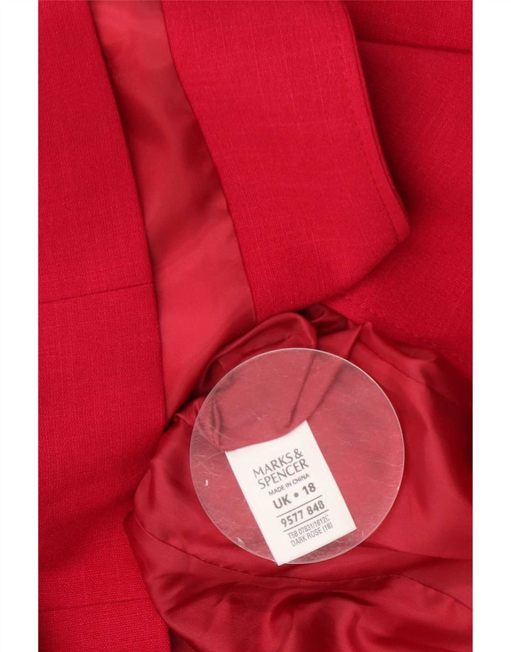 Jaqueta blazer feminina de 2 botões Marks & Spencer Reino Unido 18 XL poliéster rosa