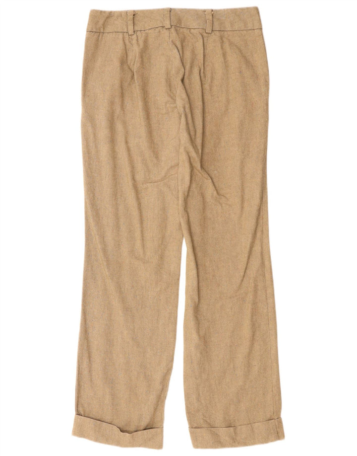 Calça chino feminina DOCKERS reta US 8 médio W32 L30 algodão bege