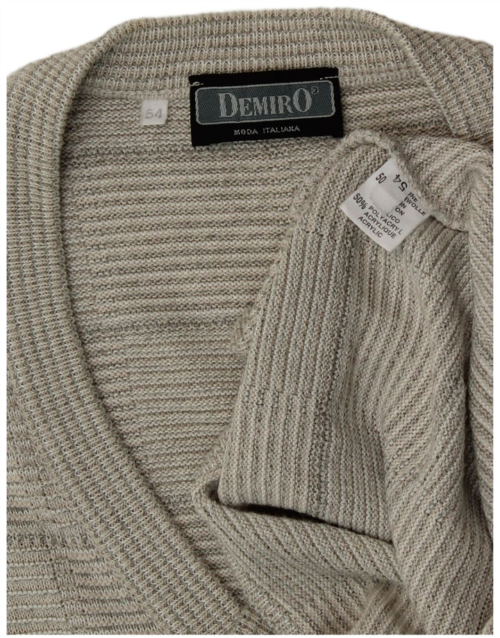 Suéter cardigã masculino Demiro IT 54 XL algodão geométrico cinza