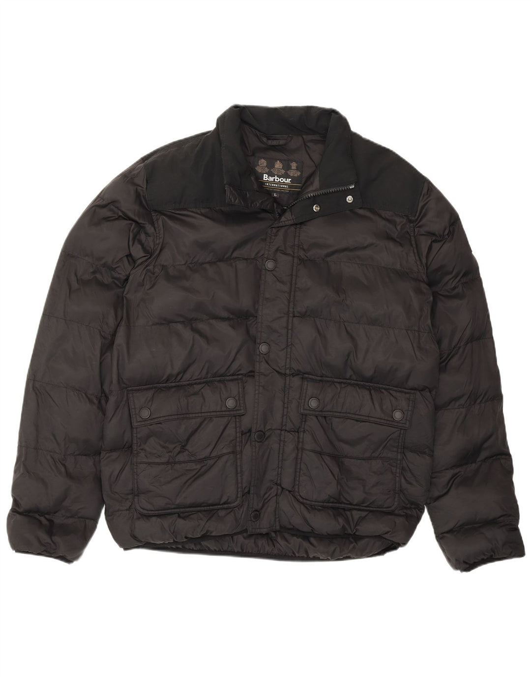 Jaqueta acolchoada masculina Barbour UK 40 grande poliamida preta