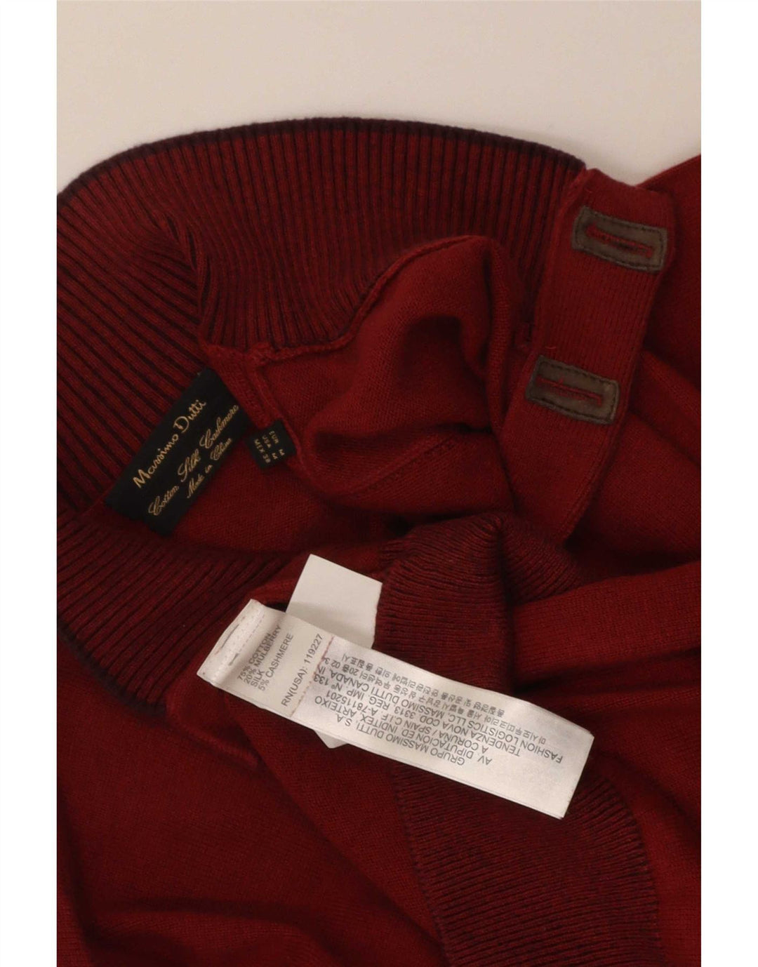 Suéter masculino Massimo Dutti com gola redonda e algodão marrom médio