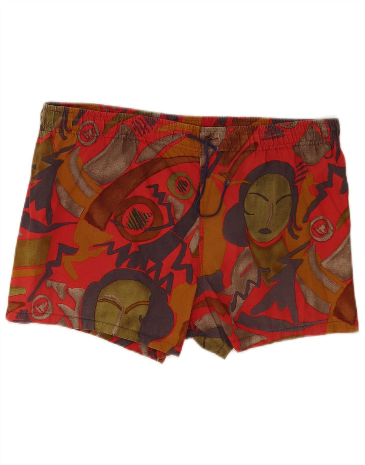 Allen Cox masculino abstrato Padrão shorts de natação grande algodão multicolorido