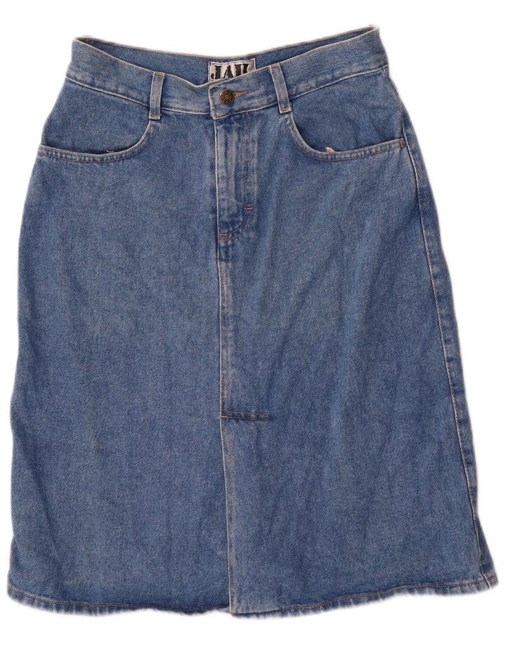 Saia jeans feminina VINTAGE IT 42 médio W30 algodão azul