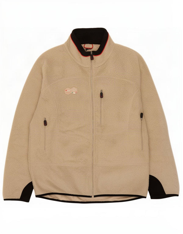 Jaqueta masculina Fila Fleece UK 44 2XL poliéster colorblock bege