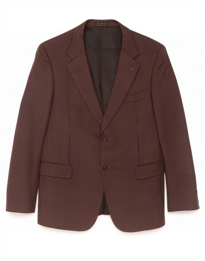 Jaqueta blazer masculina Durban com 2 botões Reino Unido 38 cinza médio houndstooth nova lã