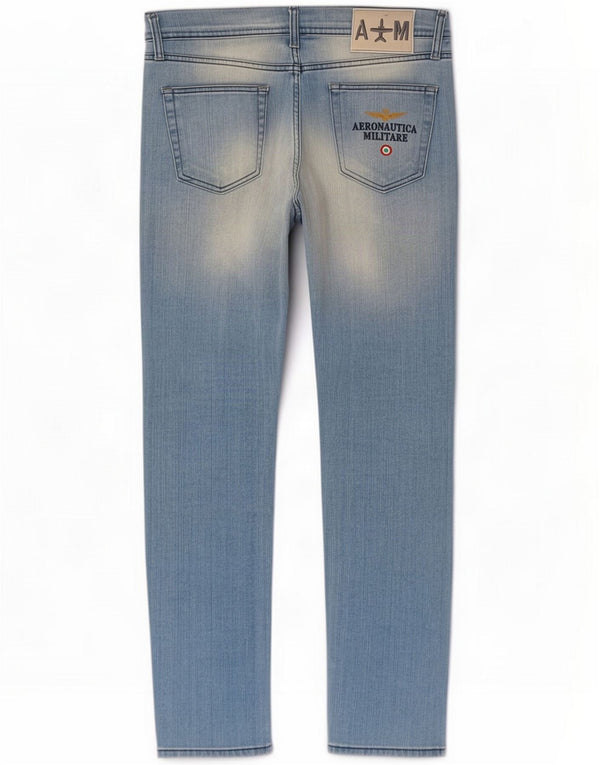 Aeronautica Militare Mens Slim Jeans IT 50 Grande W34 L31 Azul Algodão
