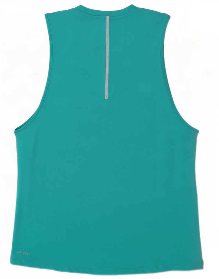 Nike Womens Dri Fit Graphic Vest Top UK 14 Médio Turquesa Colourblock