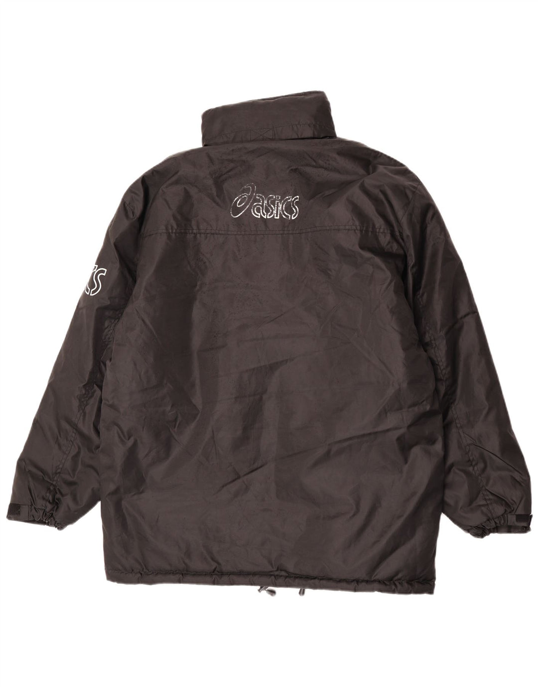 Jaqueta corta-vento masculina Asics Graphic UK 40 grande poliéster preto