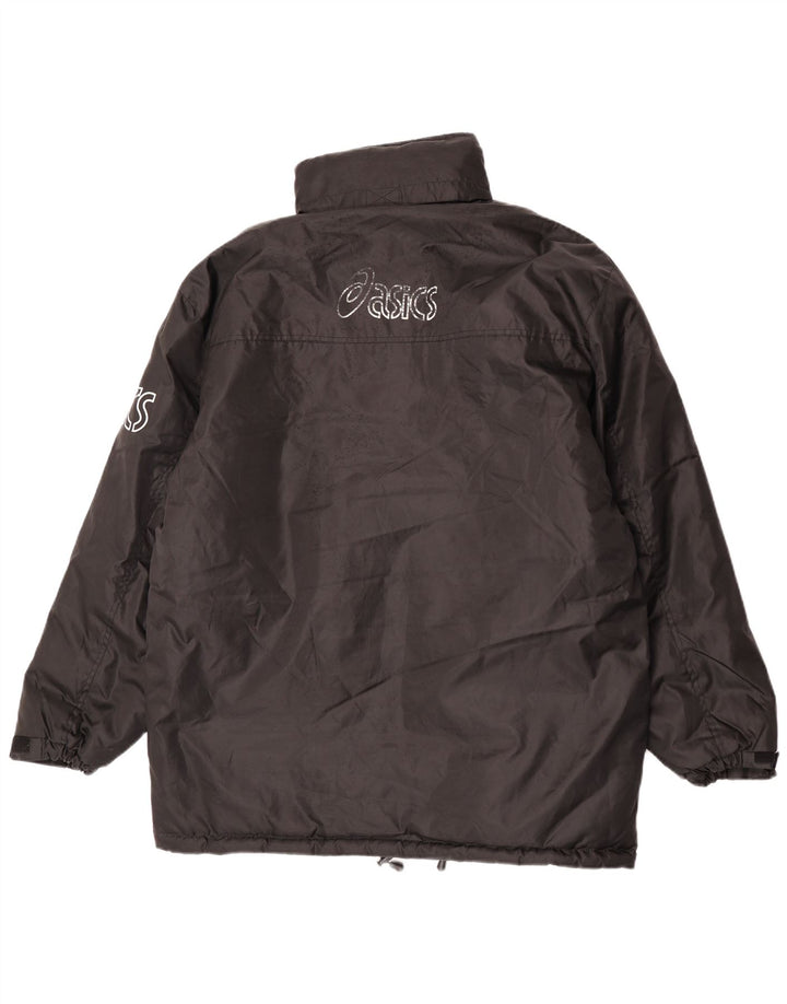 Jaqueta corta-vento masculina Asics Graphic UK 40 grande poliéster preto