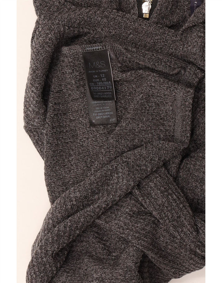 Vestido feminino de manga comprida Marks & Spencer Reino Unido 12 cinza médio manchado
