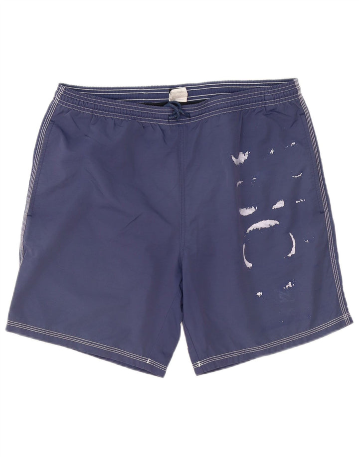 Shorts de natação masculino Hugo Boss, poliéster azul marinho médio