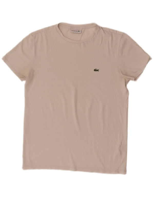 Camiseta masculina Lacoste top pequeno algodão branco