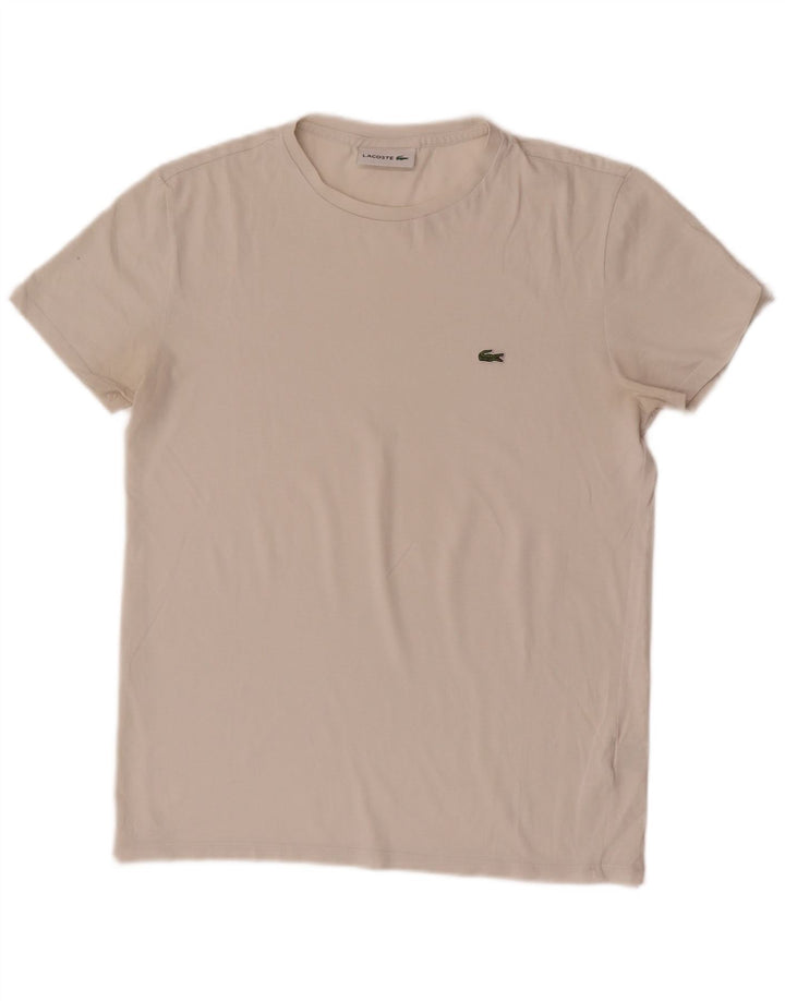 Camiseta masculina Lacoste top pequeno algodão branco