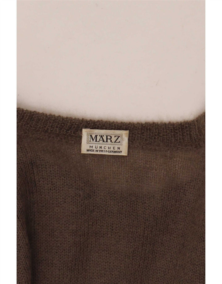 Suéter feminino Marz com gola canoa e gola redonda Reino Unido 16 grande marrom