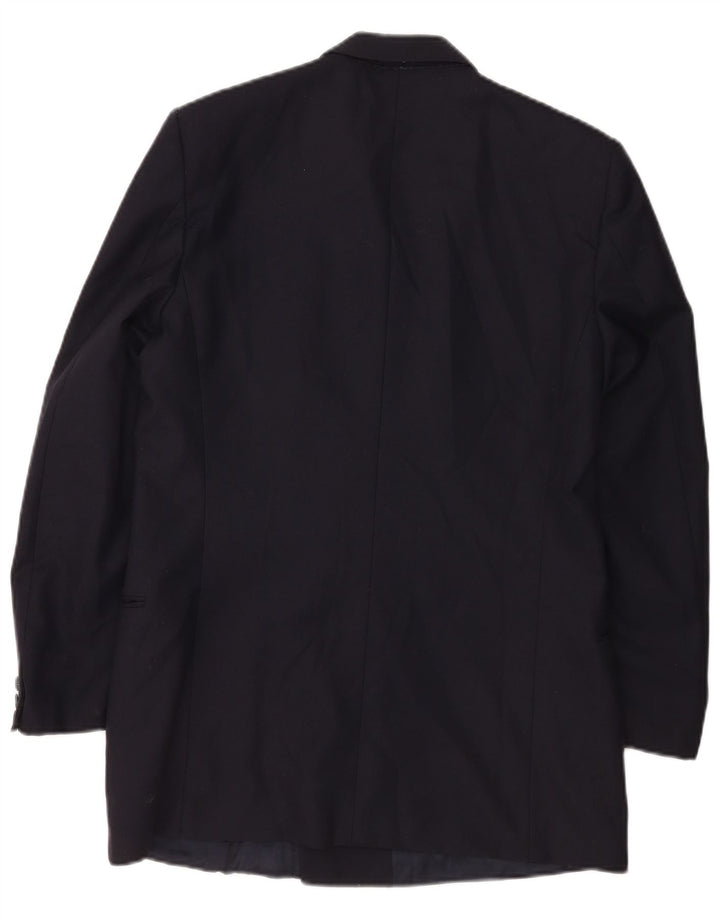 Jaqueta blazer masculina vintage com peito duplo IT 50 grande azul marinho