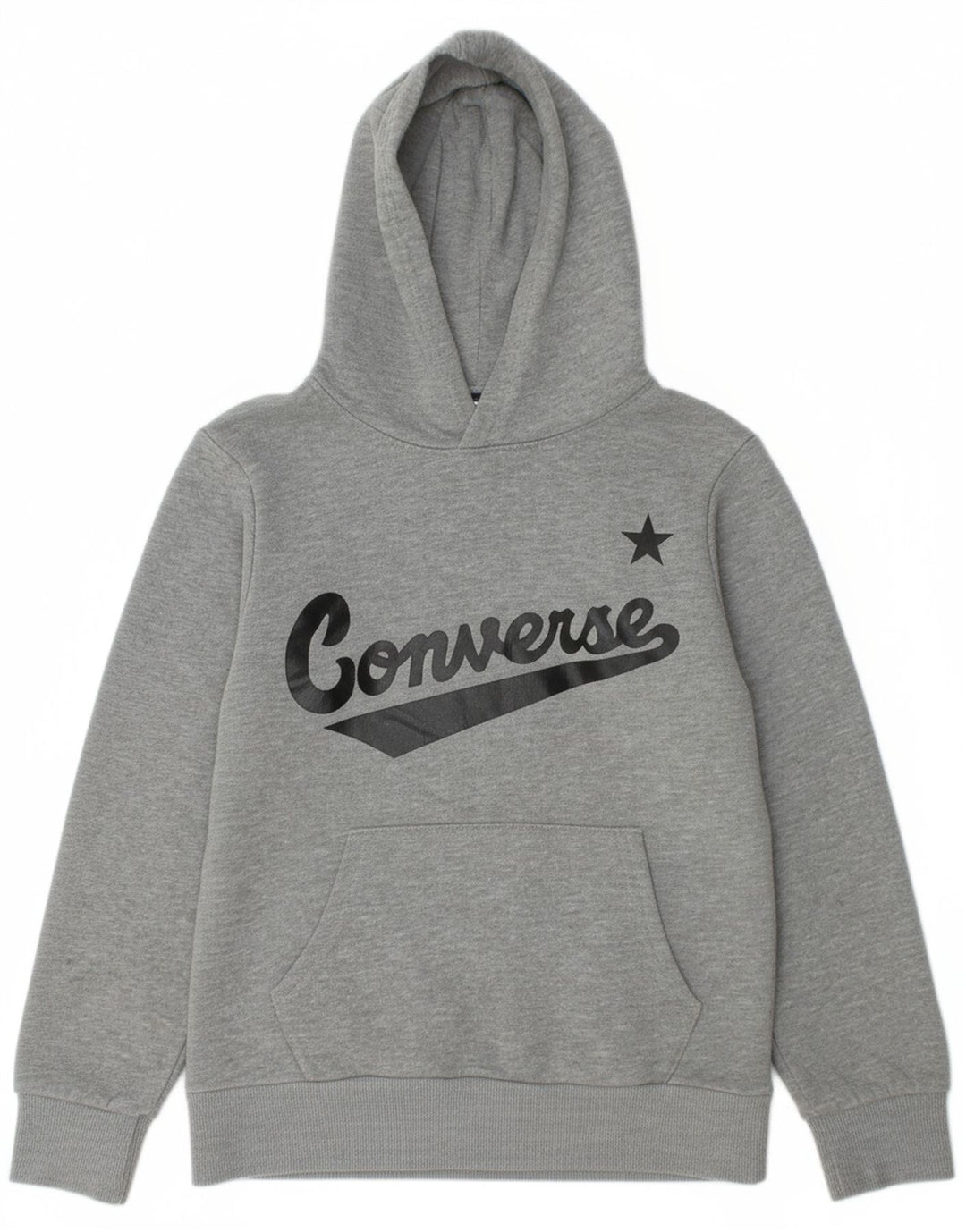 Suéter com capuz gráfico CONVERSE Boys 10-11 anos algodão cinza médio
