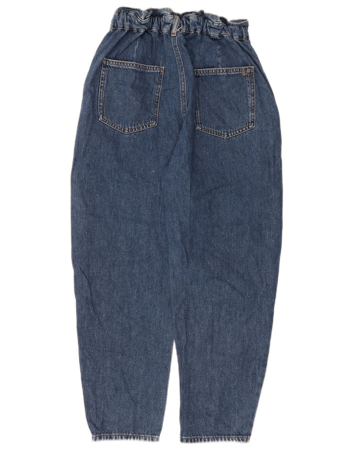 Calça jeans feminina ZARA com corte solto e cintura alta UE 38 pequeno W28 L25 azul