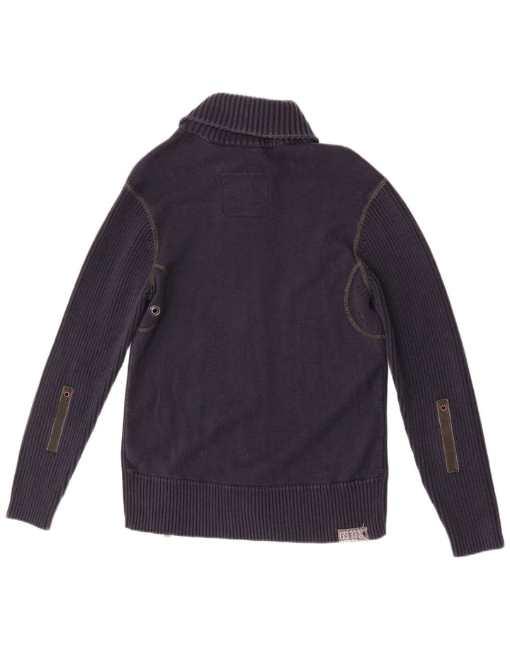 Suéter cardigã masculino G-Star 3301 grande algodão azul marinho