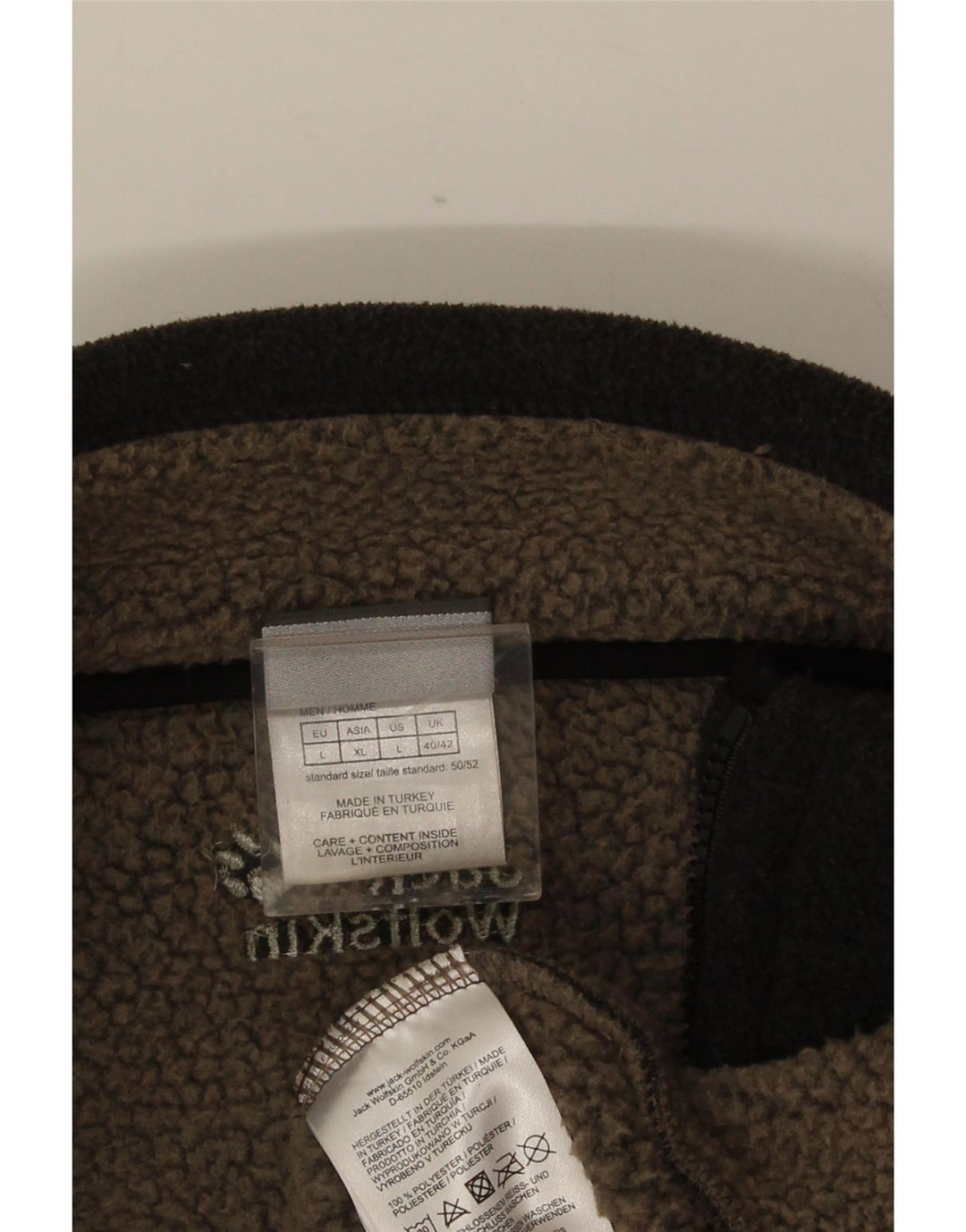 Jaqueta de lã masculina JACK WOLFSKIN Reino Unido 40/42 poliéster cinza grande