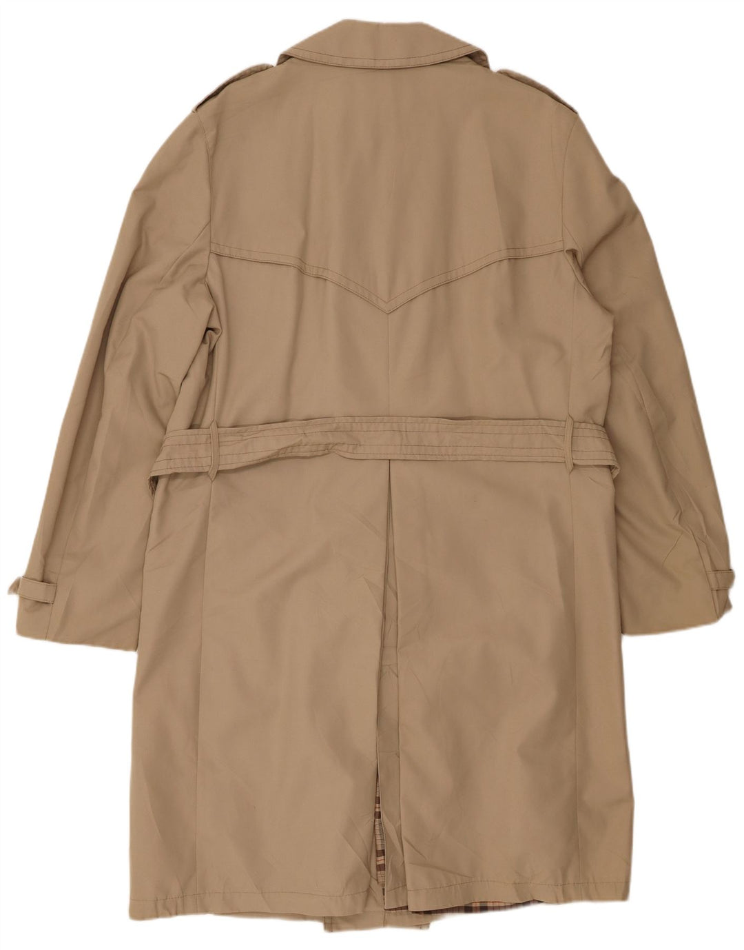 Trench Coat Masculino VINTAGE UK 40 Grande Poliéster Bege