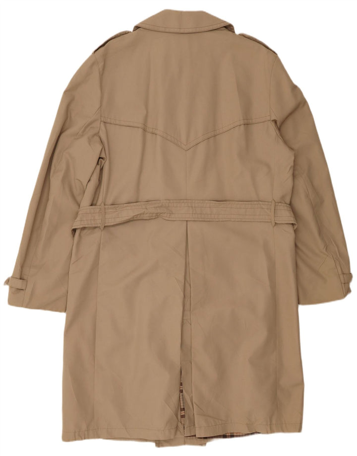 Trench Coat Masculino VINTAGE UK 40 Grande Poliéster Bege