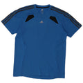 Camiseta masculina Adidas Climacool Top médio azul colorblock poliéster