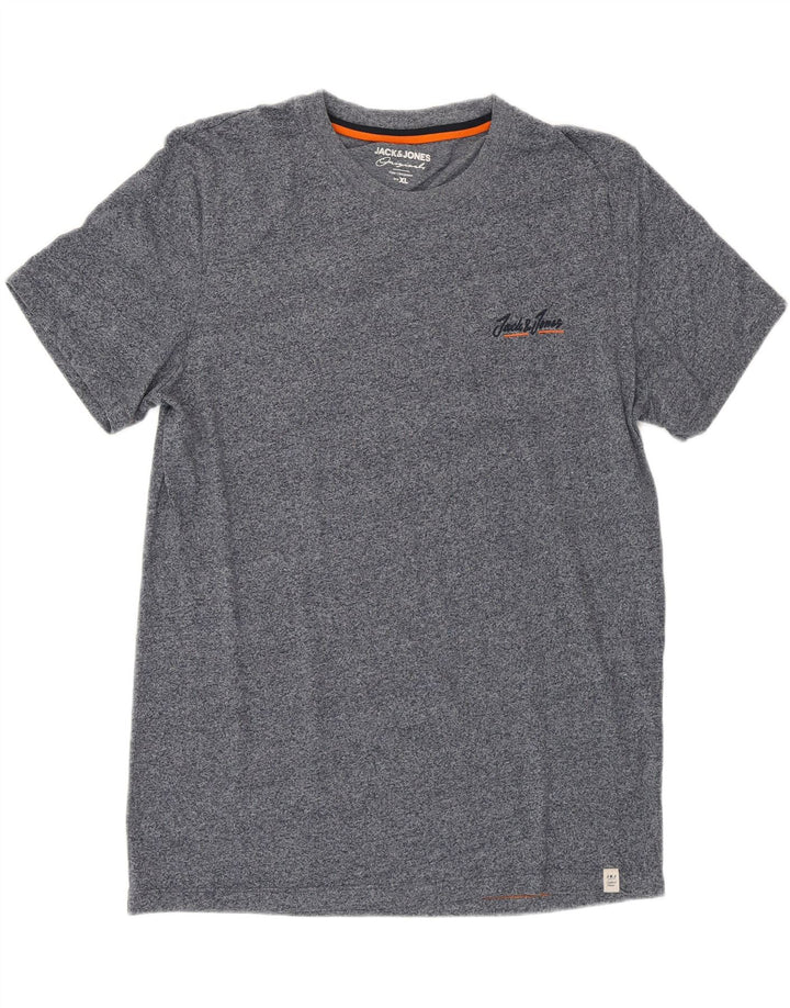 JACK & JONES Mens T-Shirt Top XL Grey Flecked Cotton Vintage Jack & Jones and Second-Hand Jack & Jones from Messina Hembry 