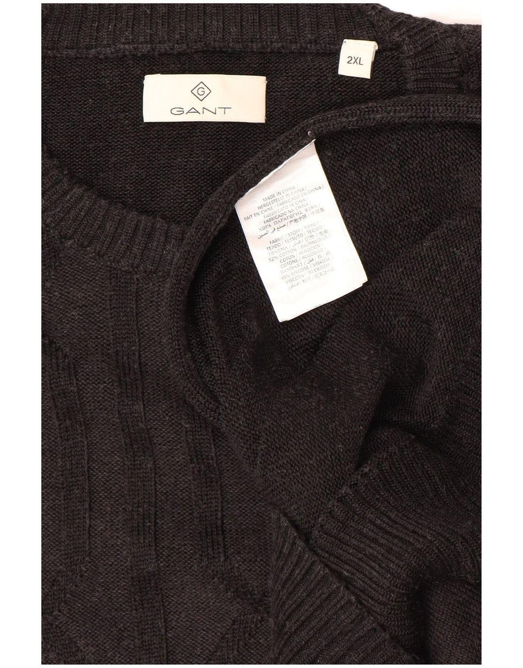 Suéter masculino GANT com gola redonda 2XL algodão cinza