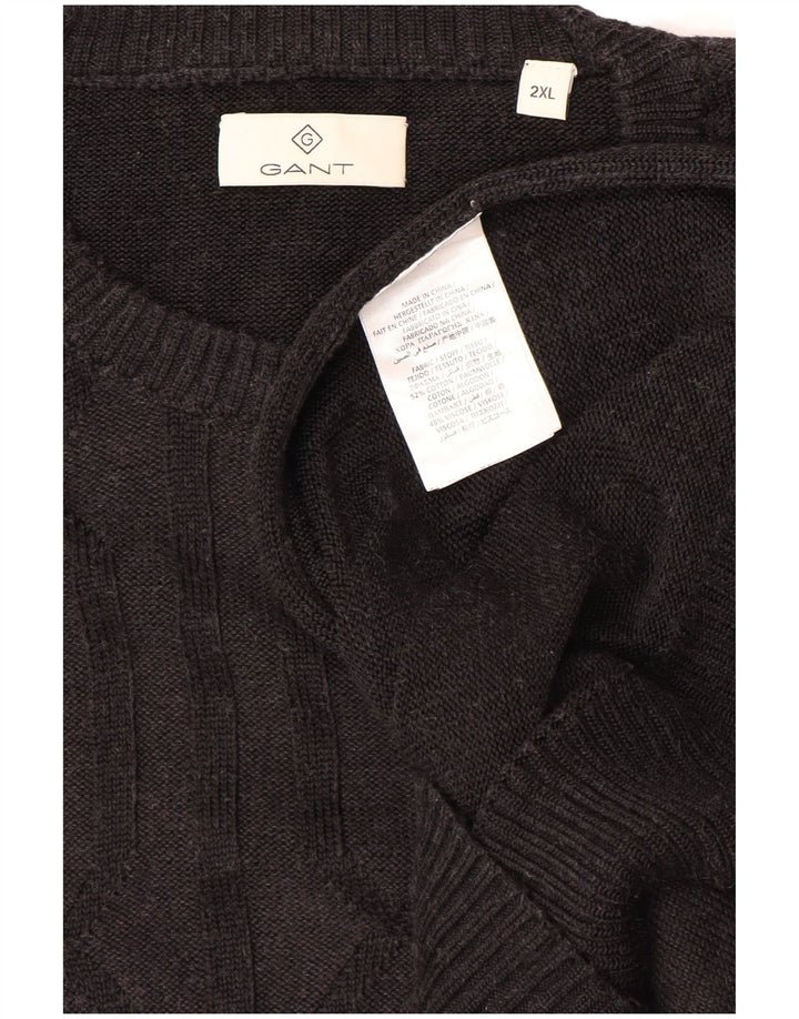 Suéter masculino GANT com gola redonda 2XL algodão cinza