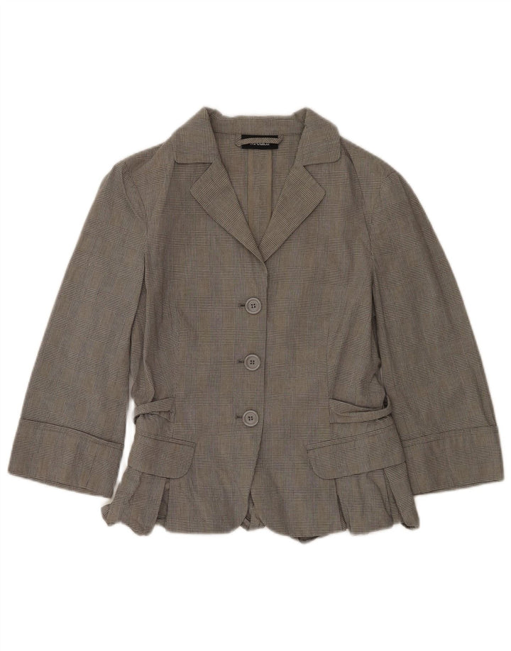 Terno feminino de 2 peças com manga 3/4 da Max & Co. Reino Unido 12 médio W30 L31 xadrez cinza