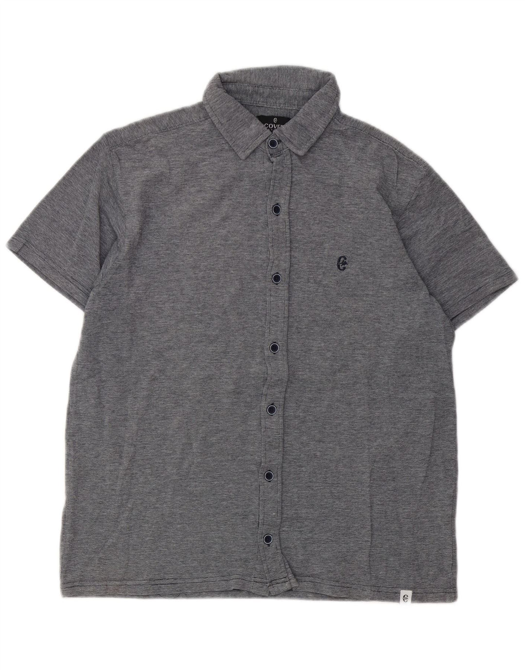 Camisa masculina de manga curta Coveri XL cinza algodão